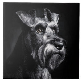Retrato Monocromático de Schnauzer