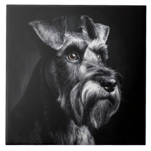 Retrato Monocromático de Schnauzer