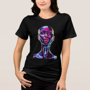 Retrato Mosaico Vibrante de uma Mulher Moderna