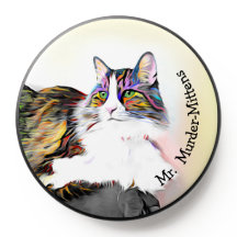 Retrato personalizado popGrip, preto