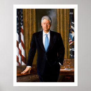 Retrato Presidencial Oficial Bill Clinton Poster