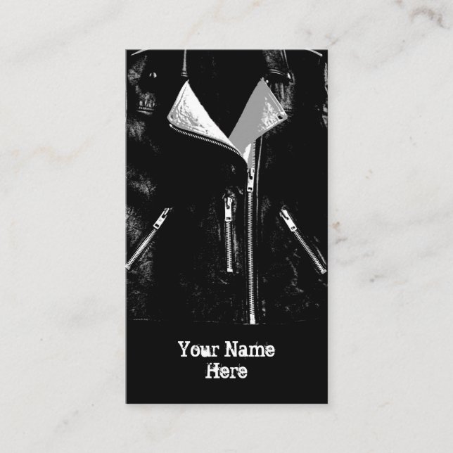 Retrato preto cartão de visita branco da Jaqueta d (Frente)