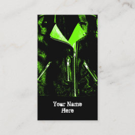 Retrato preto cartão de visita verde de Jaqueta de