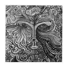 Retrato preto e branco da linha tripla