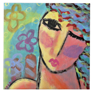 Retrato primavera Abstrato de uma Mulher