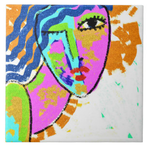 Retrato revolucionário Abstrato de uma Mulher