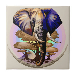 Retrato Surreal do Elefante Africano