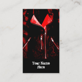 Retrato vermelho do preto do cartão de visita do