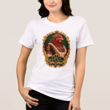 Retrato Vintage da Senhora Rhode Island Red Galinh