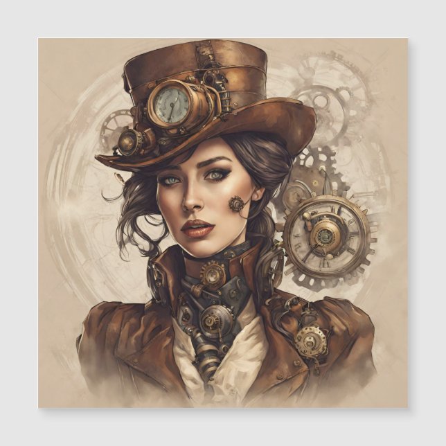 Retrato vitoriano Steampunk de uma mulher (Frente)