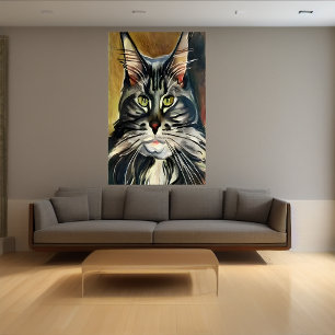 Retratos de um casulo de Maine AI Art Poster