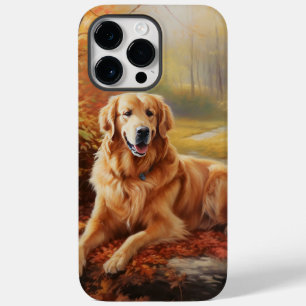 Retriever de ouros no outono Folhas caem inspiraçã