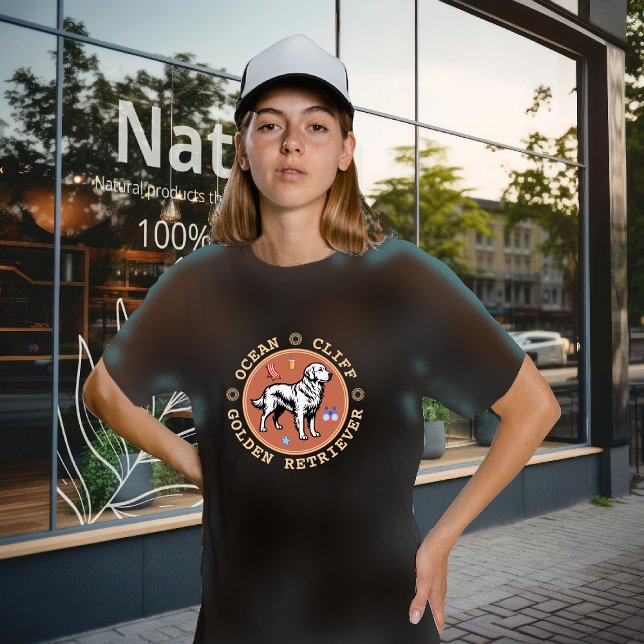 retriever dourado (Camping with a golden retriever, that's design)