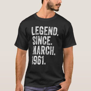 Retro 1961 Aniversário Camisa Legenda de Nascer de