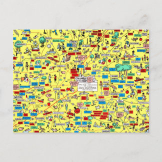 Retro 1966 Columbus, mapa Ohio — cartão postal