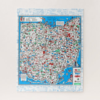 Retro 1966 Ohio map quebra-cabeça 16"x20" 520pcs