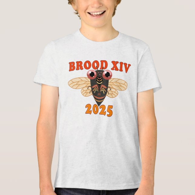 Retro 2025 Brood XIV Camisa de Cicada para Criança (Frente)