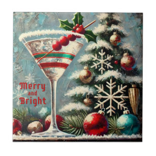 Retro 50 Cranberry Snowflake de Natal Martini