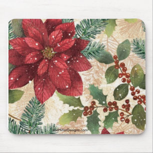 Retro 50 Poinsettia Mousepad