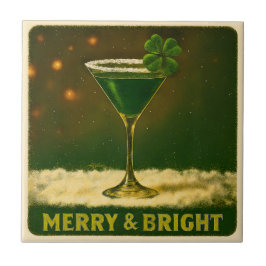 Retro 50s 4 Leaf Clover Irish Christmas Martini