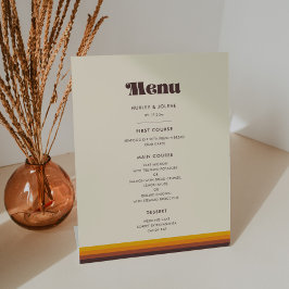 Retro 60s vintage cores menu casamento