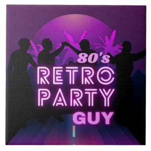 Retro 80s Disco Dance Party Neon Purple Funky