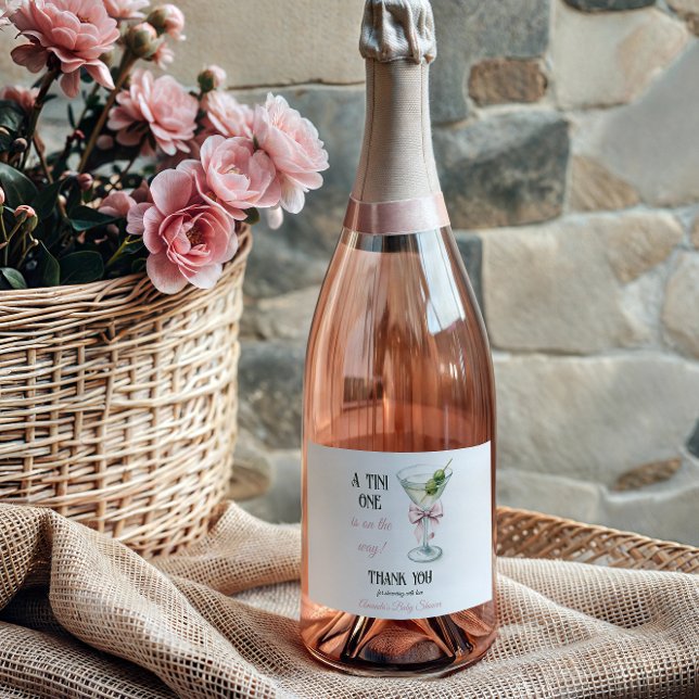 Retro A Tini One Martini Pink Bow Girl Baby Shower (Criador carregado)