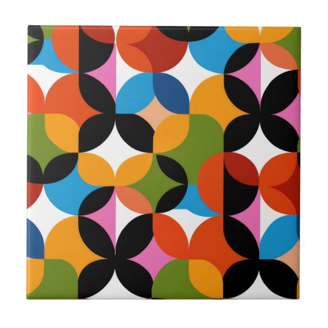 Retro Abstract Pattern Bold Mid Century Modern  (Frente)