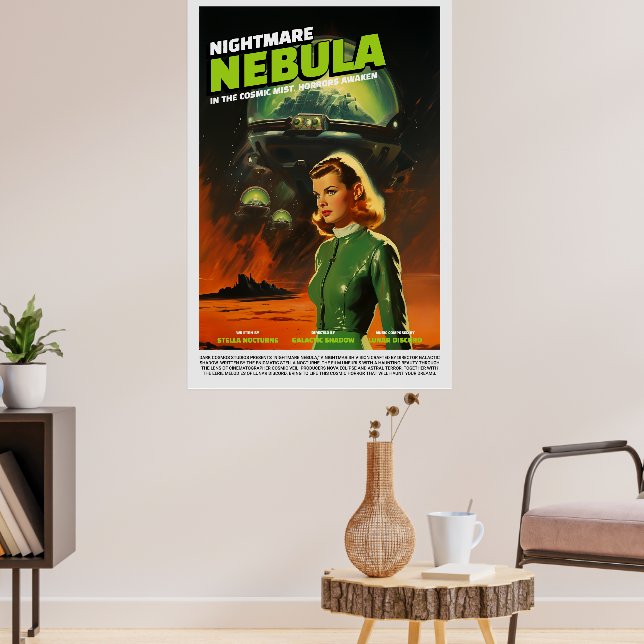 Retro Alien Sci-Fi Movie Inspired Wall Poster (Sala de Estar 3)