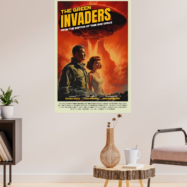 Retro Alien Sci-Fi Movie Inspired Wall Poster (Sala de Estar 3)