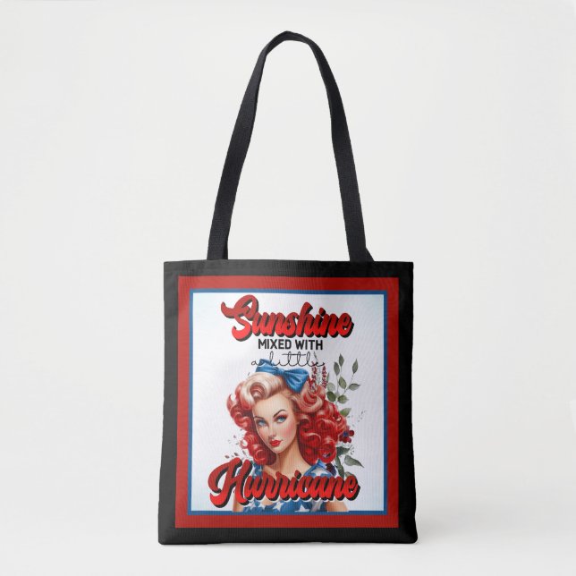 Retro Americano Pinup_ Sunshine Mixed Tote Bag (Frente)