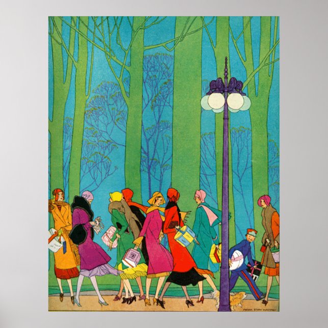 Retro and Art Deco Poster Impressão (Frente)