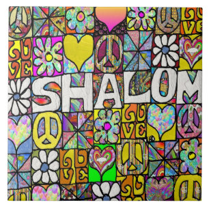 Retro anos 60 Psicodélico Shalom AMOR