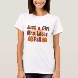 Retrô Apenas Uma Garota Que Ama Outono - Camiseta