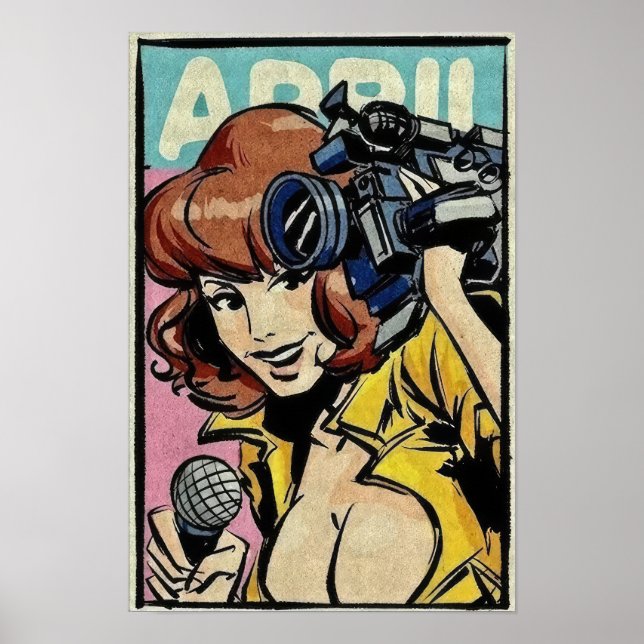 Retro April Ninja Poster (Frente)