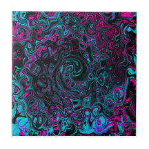 Retro Aqua Magenta e Abstrato preto