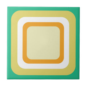 Retro Aqua Verde Água Laranja Branco