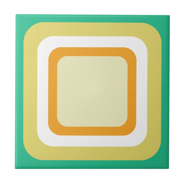 Retro Aqua Verde Água Laranja Branco (Frente)