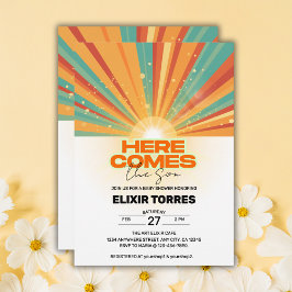 Retro Aqui Vem O Convite Do Filho Chá de fraldas