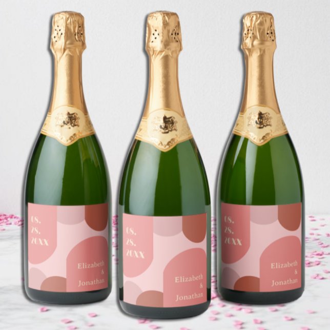 Retro Arches Casamento Cor-de-Rosa Coral (Criador carregado)