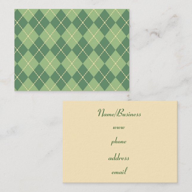 Retro Argyle Cartão de visita (Frente/Verso)