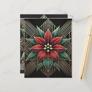 Retro Arte Floral Deco Poinsettia Papel Escrapbook