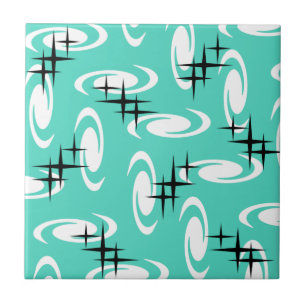 Retro Atomic Agirls Stars Turquoise