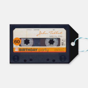 Retro Audiotape 60º aniversário Obrigado Etiqueta