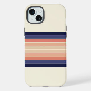 Retro Azul e Bege "Surfboard" Listrado