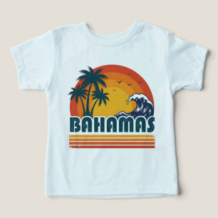 Retro Bahamas Praia Verão Pôr do Sol 70s Palmeira