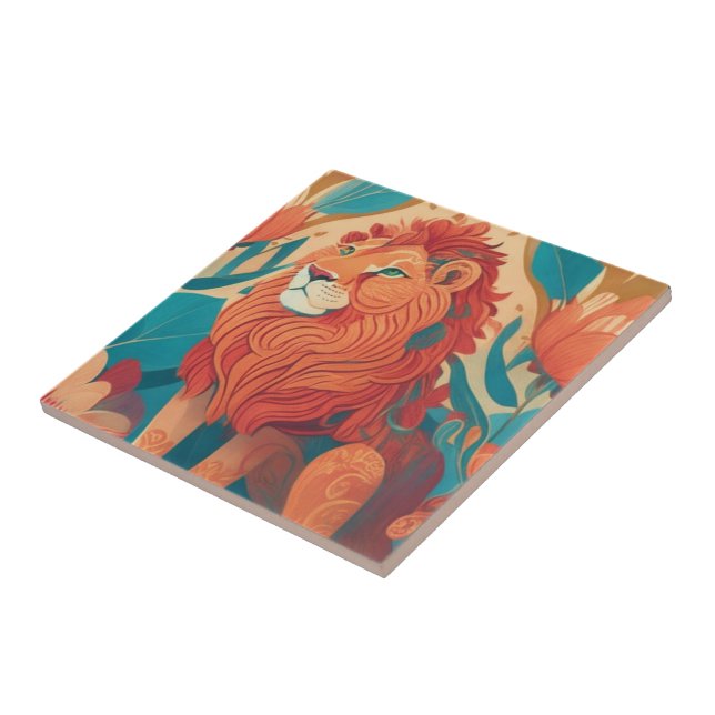 Retro Bali Os Azulejos Decorativos Lion - Home Déc (Lateral)