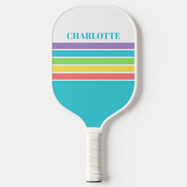 Retro Be Happy Pickleball Rainbow Aniversário (Front)