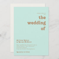 Retro Beach | Aqua Casamento De Convite