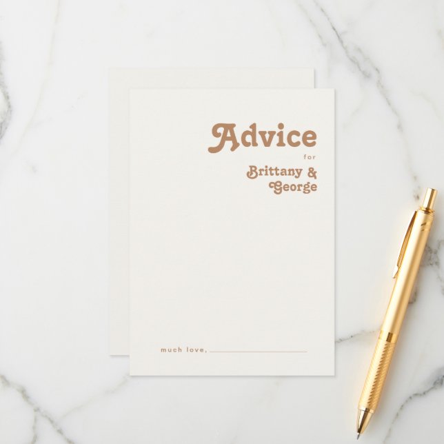 Retro Beach | Cartão de conselheiro para casamento (Frente/Verso In Situ)